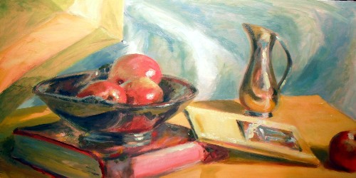 The Green Bowl, 12x24, oil on panel