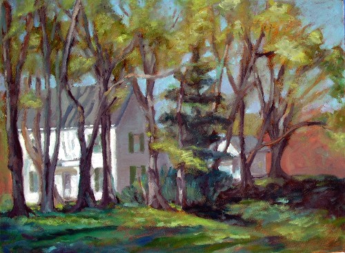 House in spring, final, oil on canvas 18 x 24