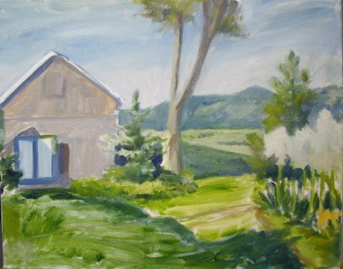 Initial washes, before I began to tighten up the painting.