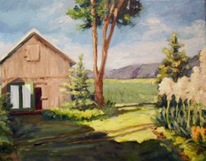 Blessinger Farm revised.  Oil on canvas, 16x20