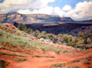 Pecos River Valley, final, oil on canvas,  18 x 24,  Kit Miracle