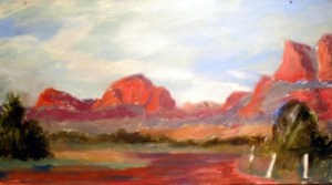 Sedona, blocking in the secondary colors.