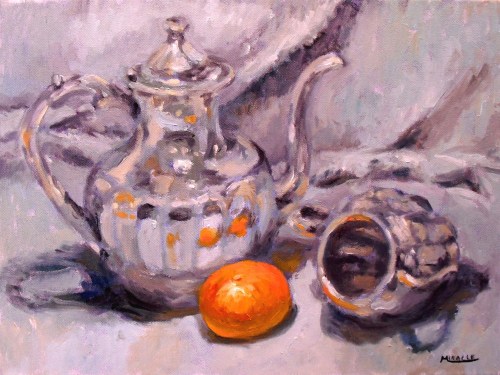 Silver on Grey, oil on canvas 12 x 16, Kit Miracle