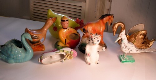 Figures add interest to many still lifes.