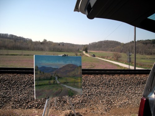 Last painting step before I packed up for the morning,  The light had changed too much.