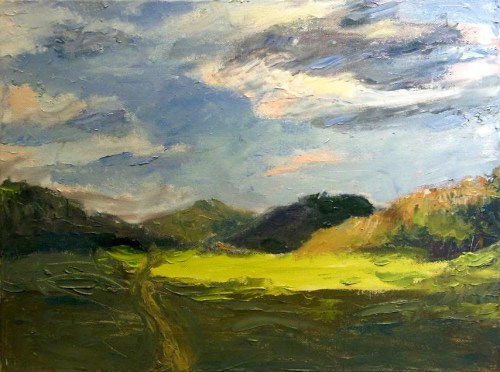 Kyana Bottoms from memory, oil on canvas, 12 x 16, Kit Miracle