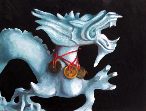 Lucky Red 3 - final, oil on canvas, 18 x 24, Kit Miracle