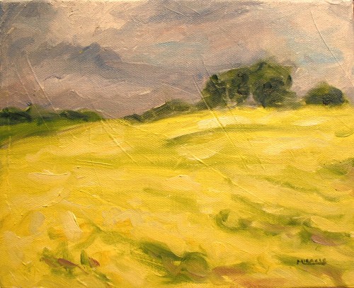 Abbett's Field from life, 8 x 10, oil