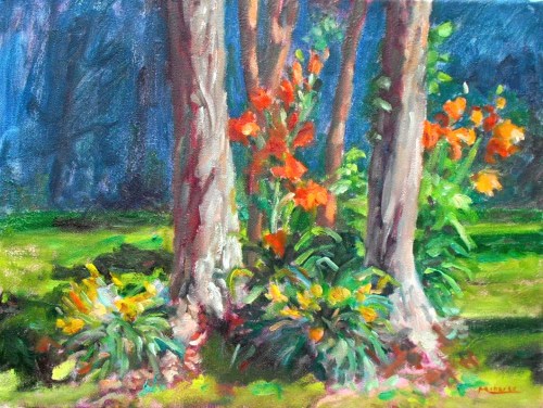 June Day Lilies, oil on canvas, 12x16, Kit Miracle