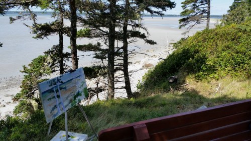 Painting at Sand Hills Beach, Nova Scotia, Kit Miracle