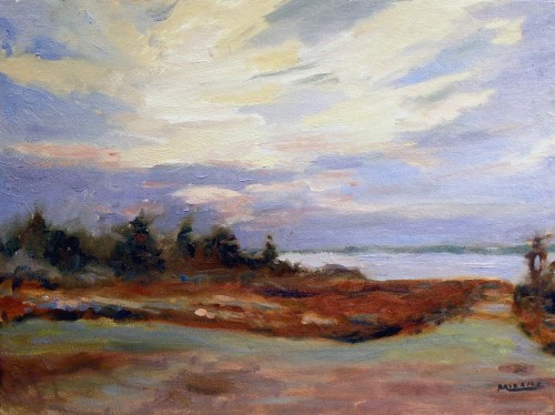 Sunrise, Nova Scotia, oil on canvas, 12x16, Kit Miracle
