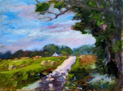 Mentor Road, Birdseye, Indiana, oil on canvas, 18 x 24, Kit Miracle