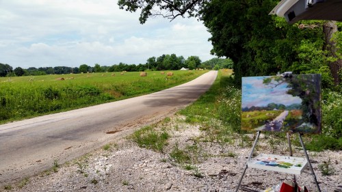 Final painting with scene behind.  About two hours.