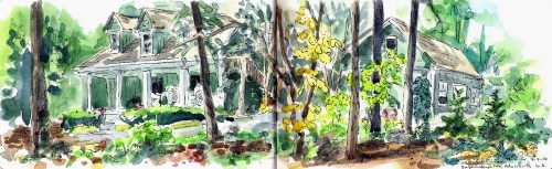 Sage Cottage, Adairsville GA  Watercolor / pen and ink, Kit Miracle