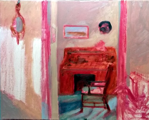 Interior with Desk, Step 2