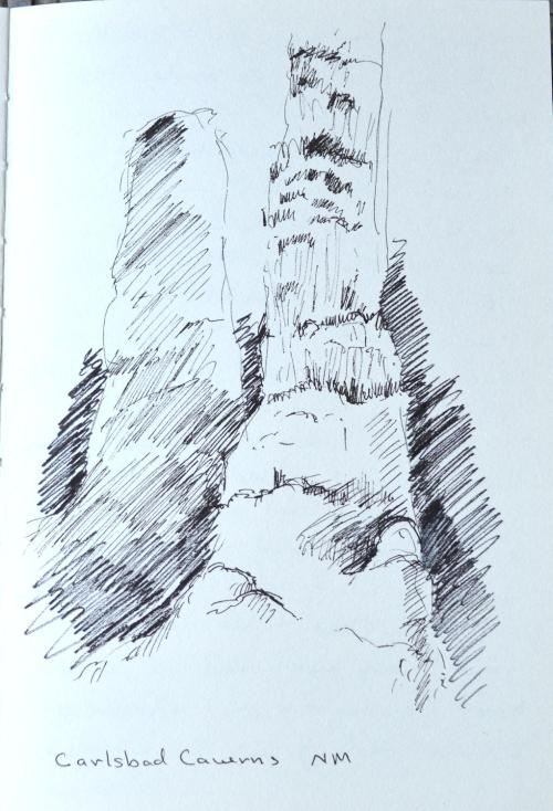 Carlsbad Caverns, New Mexico, sketch, Kit Miracle